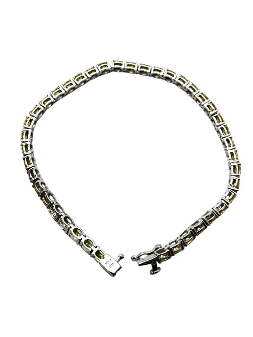 JTV Simulated Canary Diamond Sterling Silver Tennis Bracelet 7 Inch New